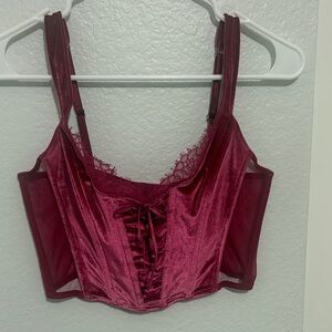 Victoria's Secret Burgundy Lace Corset Bra